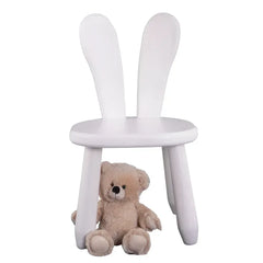 Dřevěná Dětská Židle White Bunny - Dřevěné a Plastové Sety - Kidozia