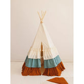 Circus Teepee with Tassels and Brown-Beige Pad - Teepee - Moi Mili