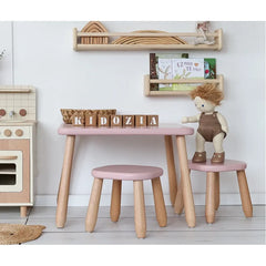 Kindertisch und -stuhl Minimal Rose - Holz-Kunststoff-Sets - Kidozia