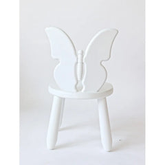 Sedia per bambini in legno a forma di farfalla bianca - Set in legno e plastica - Kidozia