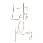 Tablero de madera para pared: Let's Play - 63 cm x 40 cm - Decoración de pared - Recortar ahora