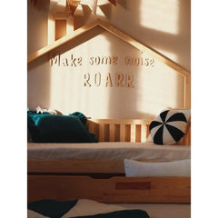 Targa da parete in legno: "Fai un po' di rumore" - 140 cm x 15 cm - Decorazione da parete - Tagliala subito