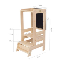 Tour d'apprentissage en bois avec plateau - Naturel - Tours - Meowbaby