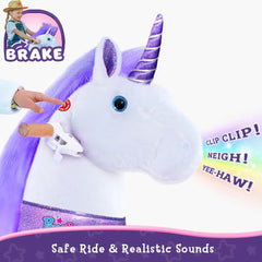 Riding Unicorn Model - 3 To 5 Years - Purple - Ponycycle - Riding Ponies