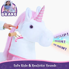 Riding Unicorn Model u - 3 To 5 Years - Pink - Ponycycle - Riding Ponies