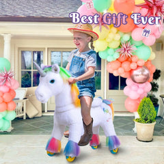 Riding Unicorn Model x - 4 To 8 Years - Rainbow - Ponycycle - Riding Ponies