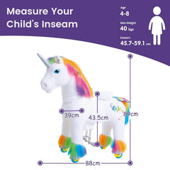 Riding Unicorn Model x - 4 To 8 Years - Rainbow - Ponycycle - Riding Ponies