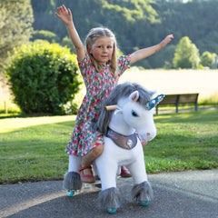Jazdecký Jednorožec - Sivý - Model y - Jazdecké Koníky - Ponycycle
