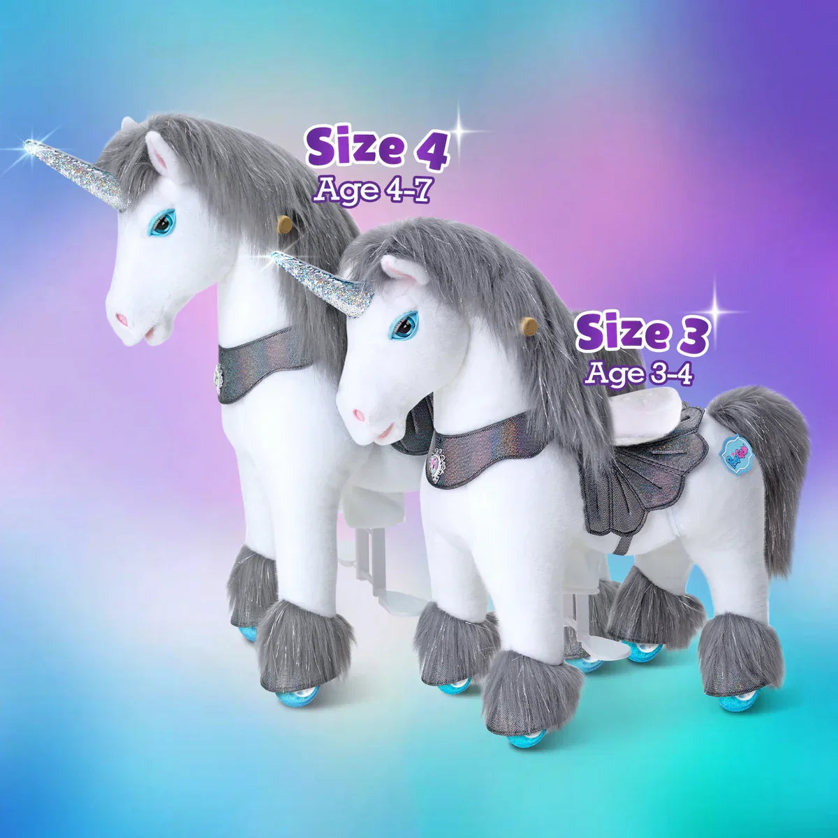 Jazdecký Jednorožec - Sivý - Model y - Jazdecké Koníky - Ponycycle