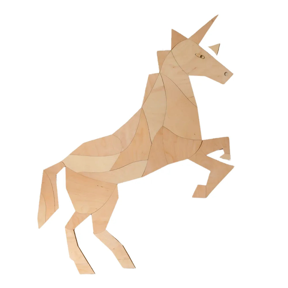 Cavallo - Unicorno - Decorazione da parete in legno - Taglia m - 93cmx110cm - Parete - Taglialo ora