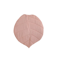 Tapis en lin rose clair en forme de feuille - Moi Mili - Tapis