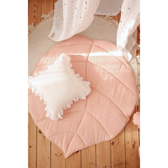 Tapis en lin rose clair en forme de feuille - Moi Mili - Tapis