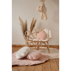 Tapis en lin rose clair en forme de feuille - Moi Mili - Tapis