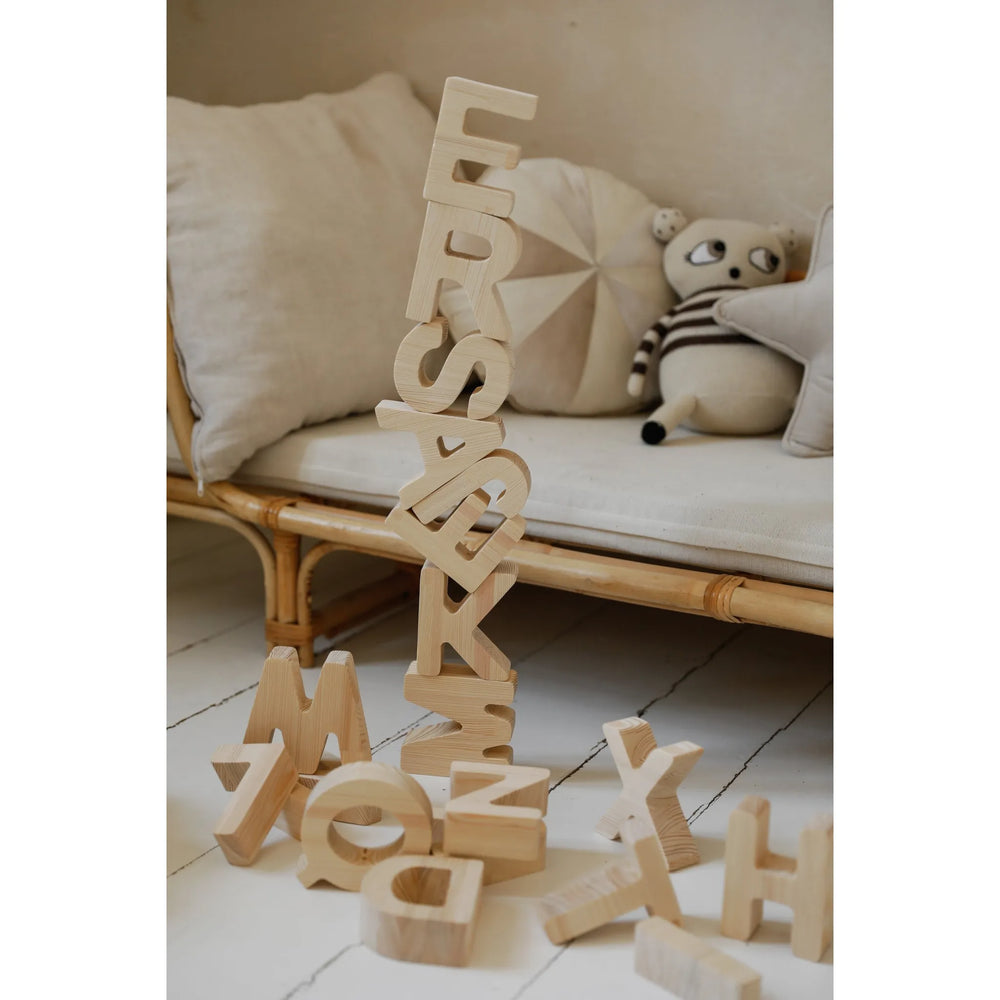 Letras Pequeñas - Alfabeto de Madera - Juguetes de Madera - Luces Pequeñas