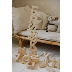 Letras Pequeñas - Alfabeto de Madera - Juguetes de Madera - Luces Pequeñas