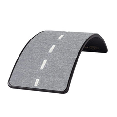 Tabla de equilibrio Meowbaby para niños, 80 x 30 cm, columpio de madera negro con fieltro gris, carretera - Tablas de equilibrio