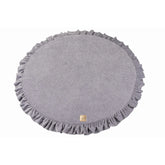 Meowbaby Children's Round 100cm Foam Play Mat with Ruffle Certified Velvet Light Gray - Play Mats
