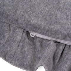 Meowbaby Children's Round 100cm Foam Play Mat with Ruffle Certified Velvet Light Gray - Play Mats