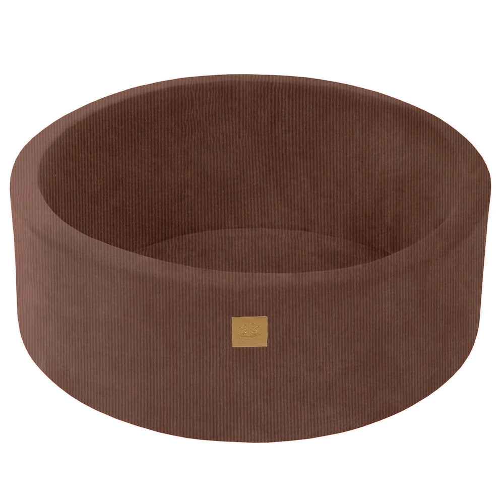 Meowbaby Children's Foam Round Ball 90x30cm Without Balls Certified Velvet Manchester Chocolate - Dry Pools