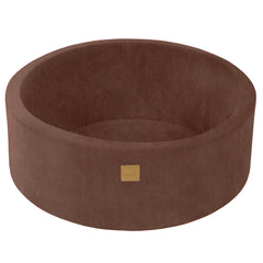 Meowbaby Children's Foam Round Ball 90x30cm Without Balls Certified Velvet Manchester Chocolate - Dry Pools