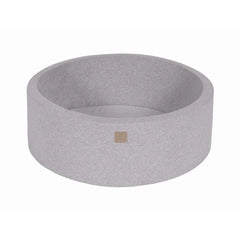 Parque infantil redondo de espuma Meowbaby de 90 x 40 cm, sin pelotas, de algodón certificado, color gris claro - Piscinas secas