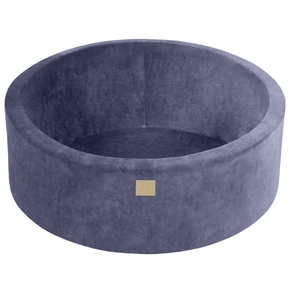 Meowbaby Children's Foam Ball Pit 90x30cm Without Balls Certified Velvet Gray Blue - Dry Pools