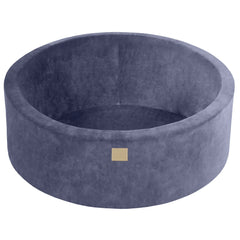 Meowbaby Children's Foam Ball Pit 90x30cm Without Balls Certified Velvet Gray Blue - Dry Pools