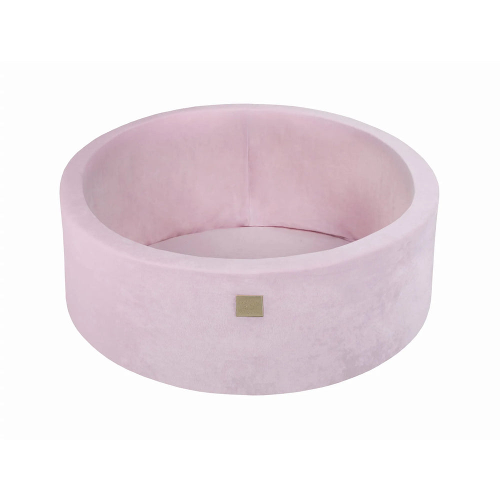 Meowbaby Bällebad aus Schaumstoff für Kinder, 90 x 30 cm, ohne Bälle, Samt, Puderrosa – Trockenbecken