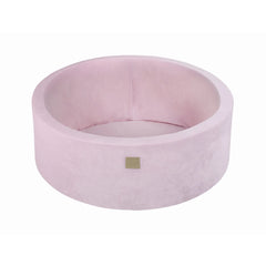 Meowbaby Bällebad aus Schaumstoff für Kinder, 90 x 30 cm, ohne Bälle, Samt, Puderrosa – Trockenbecken