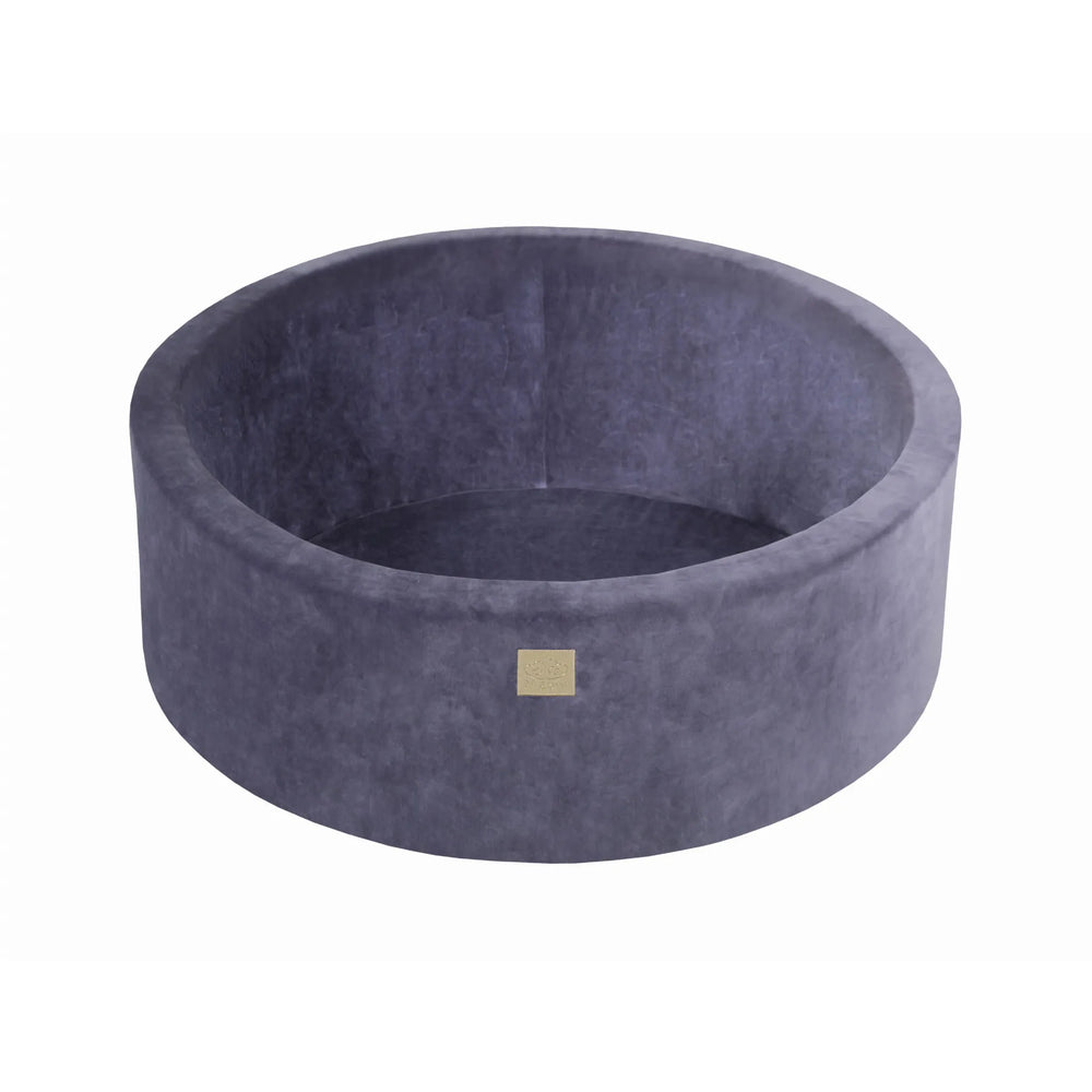 Meowbaby Children's Foam Ball Pit 90x30cm Without Balls Velvet Gray Blue - Dry Pools