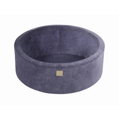 Meowbaby Children's Foam Ball Pit 90x30cm Without Balls Velvet Gray Blue - Dry Pools