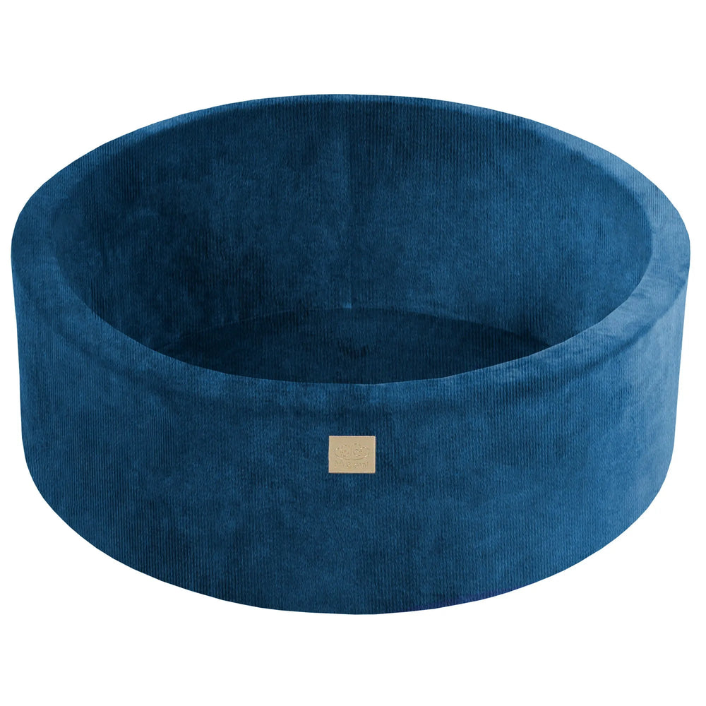 Meowbaby Dětská Pěnová Kuličková Jamka 90x30cm Bez Míček Certifikovaná Sametový Manšestr Modrá Mořská - Suché