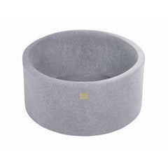 Meowbaby Bällebad für Kinder aus Schaumstoff, 90 x 40 cm, ohne Bälle, zertifizierter Samt, Hellgrau – Trockenbecken