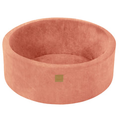 Piscine à balles ronde en mousse Meowbaby pour enfants 90 x 30 cm (sans balles) certifiée Velvet Manchester Abricot - Sec