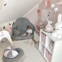 Colchoneta infantil Meowbaby Cloud, 160 x 160 cm, plegable, de espuma, certificada, de terciopelo, gris claro - Colchonetas de juego