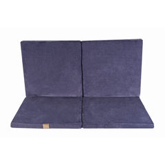 Alfombra de juego plegable de espuma Meowbaby para niños, cuadrada, 120 x 120 cm, terciopelo azul grisáceo certificado.