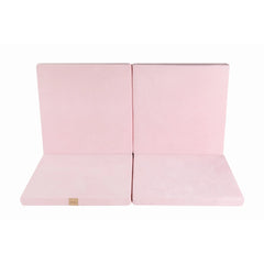 Alfombra de juego plegable de espuma Meowbaby para niños, cuadrada, 120 x 120 cm, con certificado de terciopelo rosa claro - Jugar