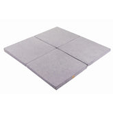Meowbaby Children's Square 120x120cm Foam Folding Play Mat Certified Velvet Light Gray - Play