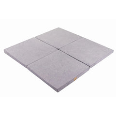 Meowbaby Children's Square 120x120cm Foam Folding Play Mat Certified Velvet Light Gray - Play