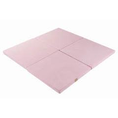 Alfombra de juego plegable de espuma Meowbaby para niños, cuadrada, 120 x 120 cm, con certificado de terciopelo rosa claro - Jugar