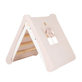 Meowbaby Children's House with Ladder 60x61 Cm Collapsible to the Room. Flax Wood Viscose Pink House White Ladder - Climbing