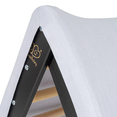 Meowbaby Domeček pro Děti s Žebříkem 60x61 Cm Skládací do Pokoje. Dřevo len Viskóza Šedý a Modrý černý Žebřík - Lezecký