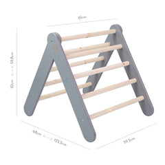 Meowbaby Pikler in legno grande 112x61x94 per bambini, triangolo da arrampicata grigio - Pikler