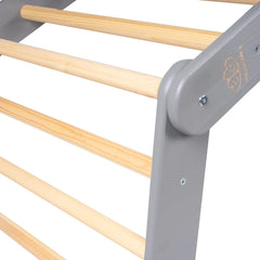 Meowbaby Pikler in legno grande 112x61x94 per bambini, triangolo da arrampicata grigio - Pikler