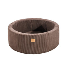 Meowbaby Estetický Detský Penový Guľôčkový Bazén 90x30cm Bez Guľôčok Certifikovaný Manšestr Hnedý Suché Bazény