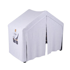 Meowbaby Climbing Ladder Big House 112x61x94 Cm Inner Triangle with Tent. Wood flax Viscose Gray and Blue black