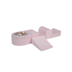 Petite piscine à balles en mousse Meowbaby pour enfants avec 100 balles certifiées en velours rose clair :