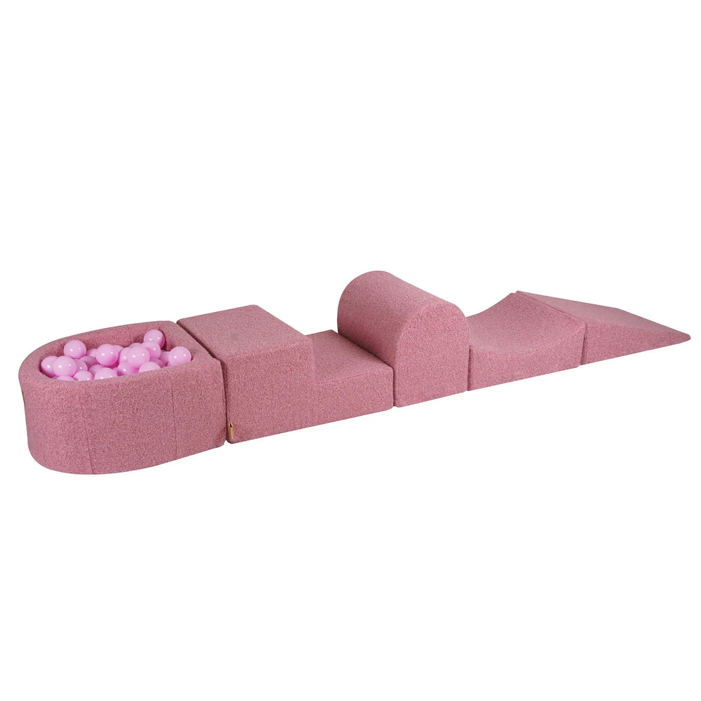 Ensemble de jeu en mousse Meowbaby avec petit terrain de balle pour enfants avec 100 balles certifiées Boucle Rose :