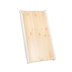 Escalera Meowbaby 60x61cm Tobogán-Pared de Escalada 2 en 1 Set Infantil Madera Blanca - Triángulo Pikler