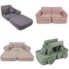 Modulárna Herná Pohovka Plus - 10 Prvkov Slimcord - Sedacie Súpravy - Meowbaby